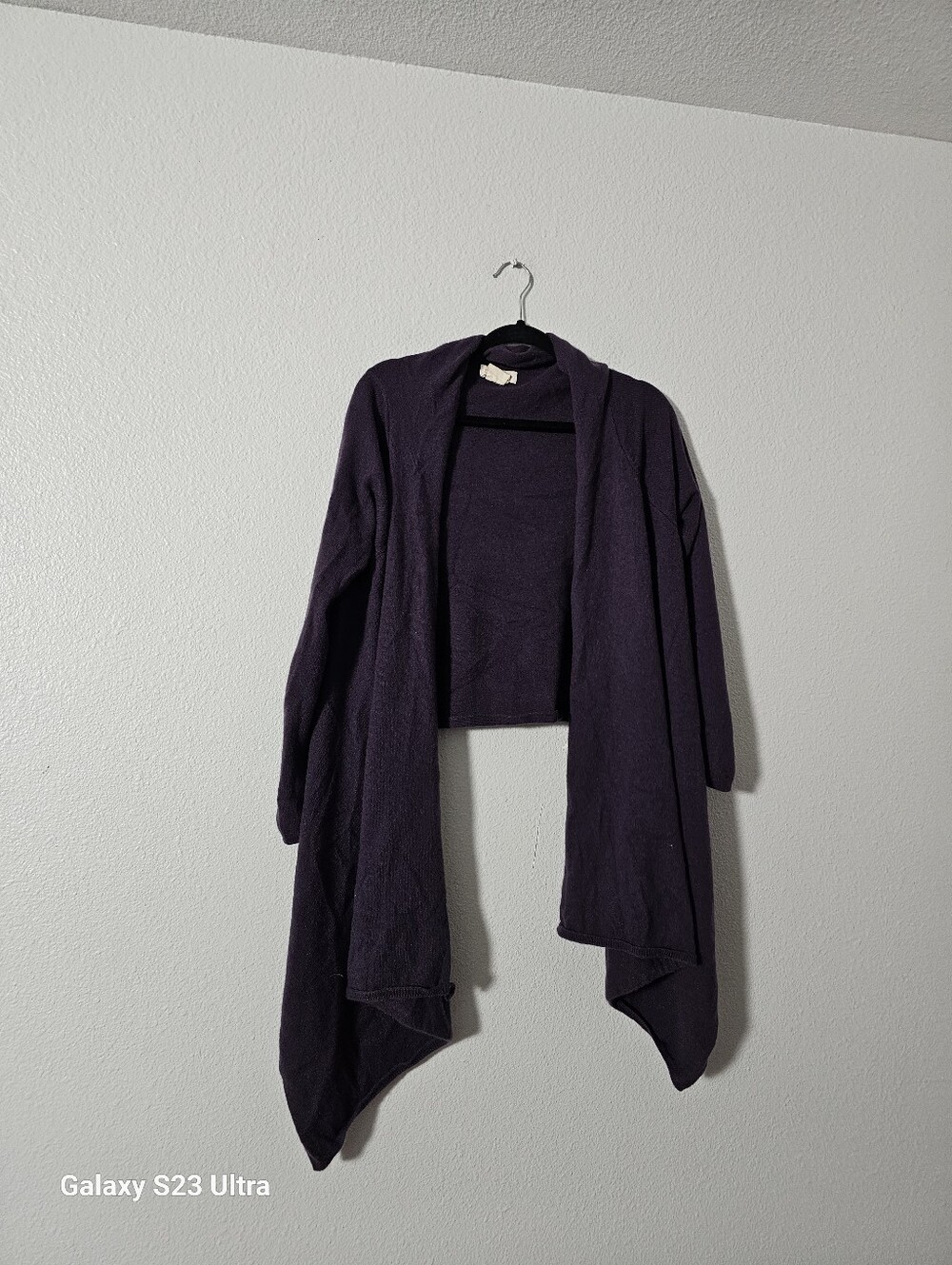 Women's Open-Front Draped Cardigan - Purple Sz S